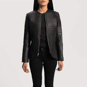Maken Black Leather Quilted Jacket