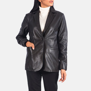 Kedum Brown Leather Blazer Jacket
